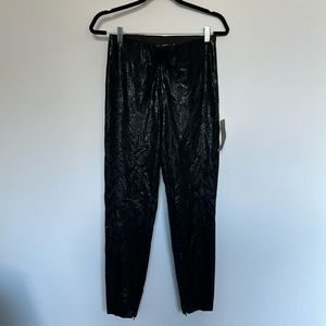 Zara Black Shiny Snake Print Legging Pants